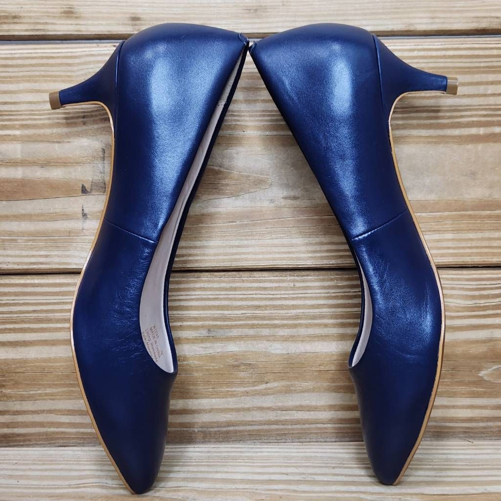 Cole Haan Womens Quincy Classic Pump Heel Blue Leather Slip On Pointed Toe 7B - Picture 5 of 9